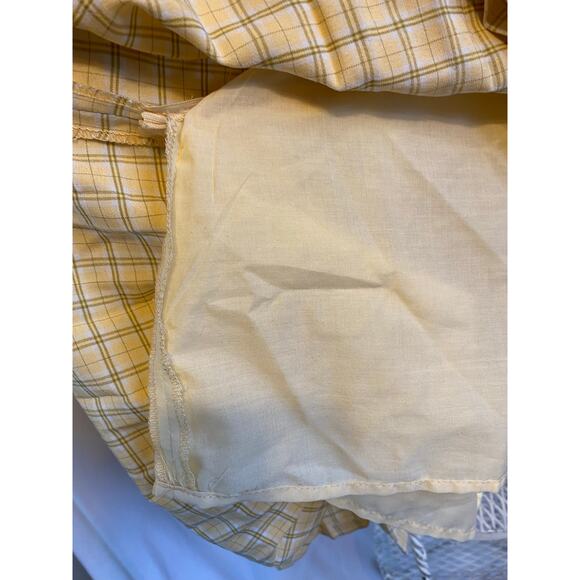 Cali 1850 Skirt Pleated Plaid Tan and Yellow Side Zip Lined Polyester Size Med - Picture 6 of 7